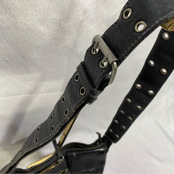 Free People Wade Leather Sling Black Crossbody Festival Bag - Picture 5 of 12